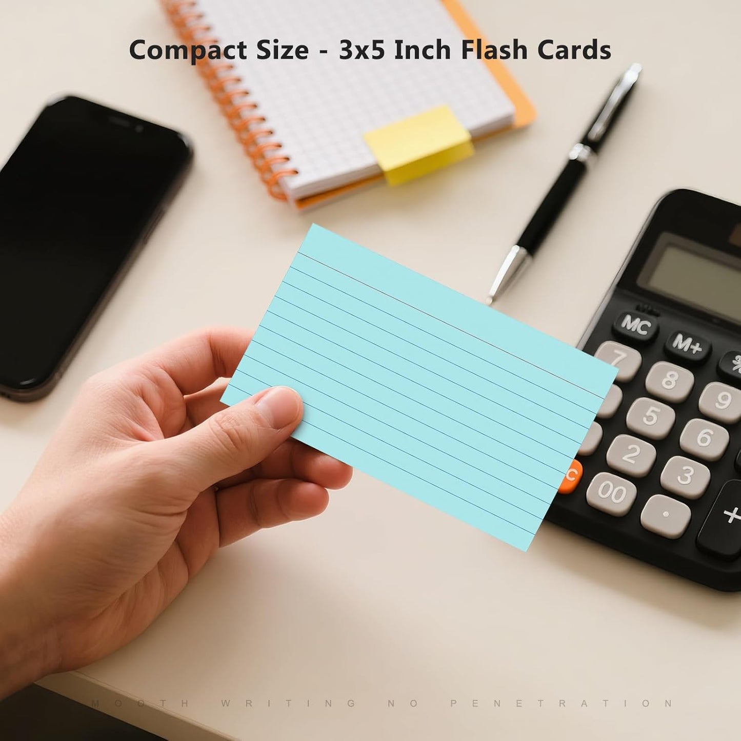 600 Count Index Cards 3 x 5 Inch Blue Lined Flash Cards Ideal for Studying and To-do-List, Portable Note Cards Taking for Students and Teachers, Flash Card Styled for Home, Office or School Use
