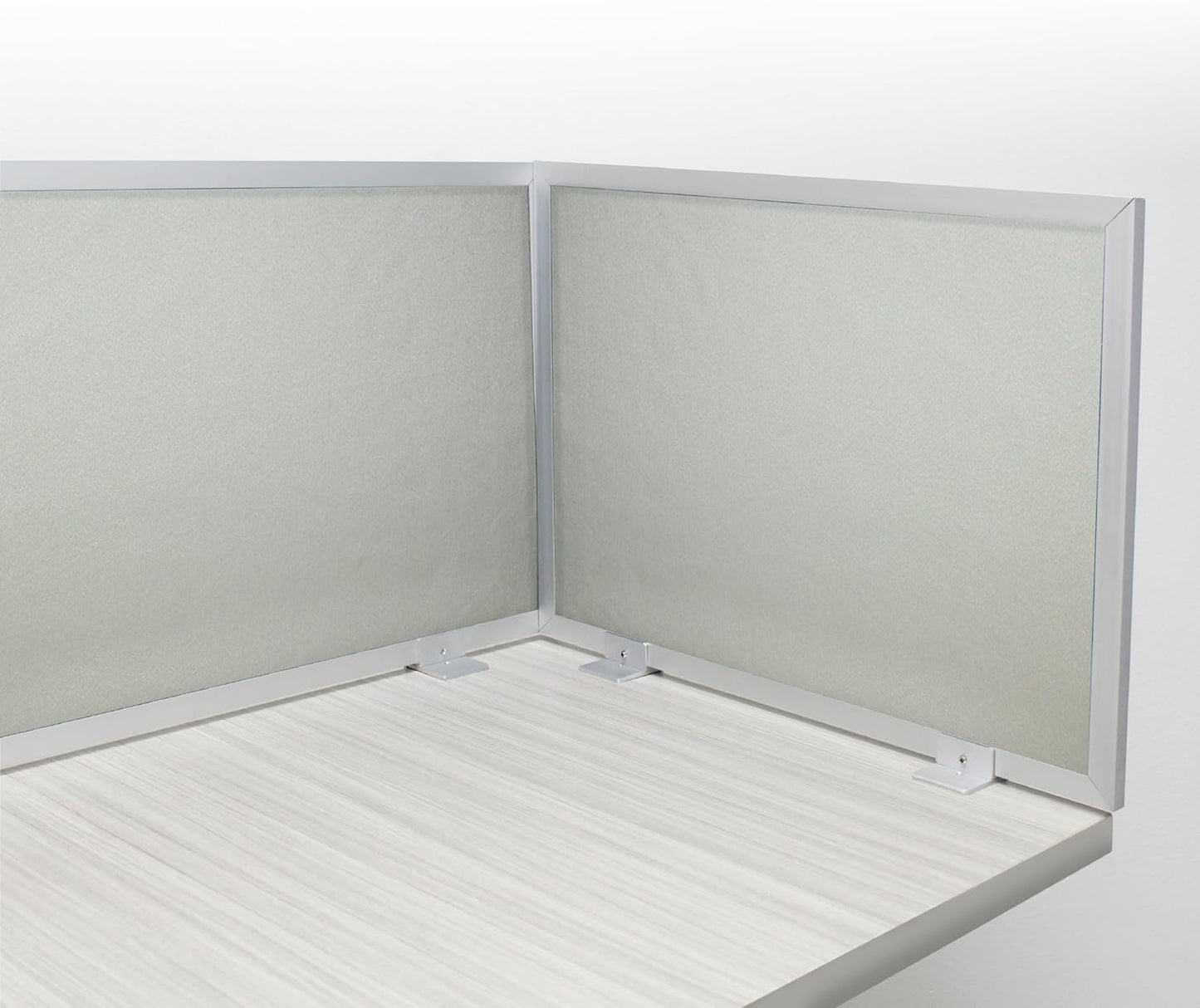 OBEX Acoustic Mounted Screen Privacy Panel Table Top Separator, Sound Blocking Desk Divider (Overcast, 18" X 42")