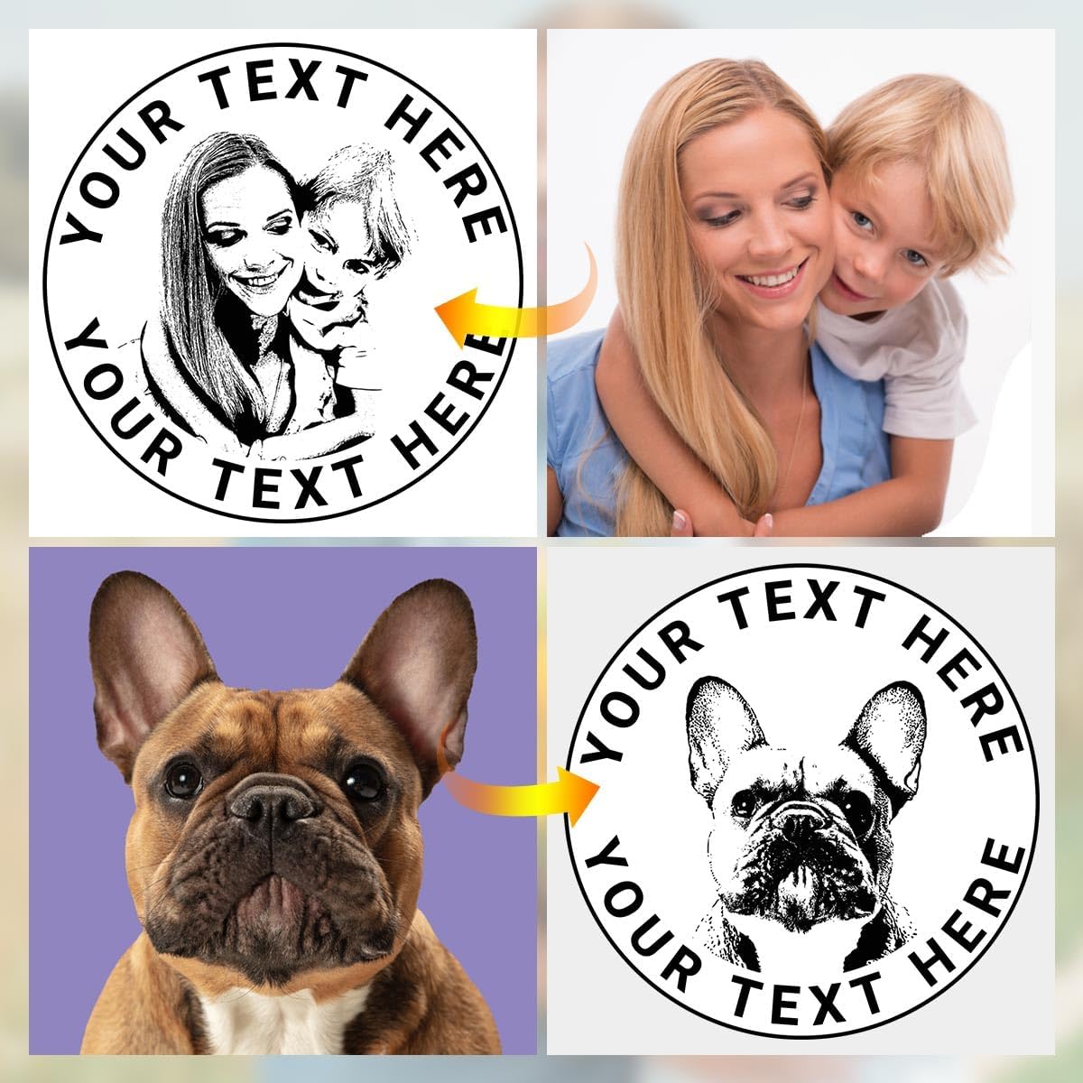 Custom Stamp Personalized Business Logo Address Text Stamp Custom Face Round Stamper Personalized Image Self Inking Stamp for Library Office Personalized Self-Inking Rubber Stamp