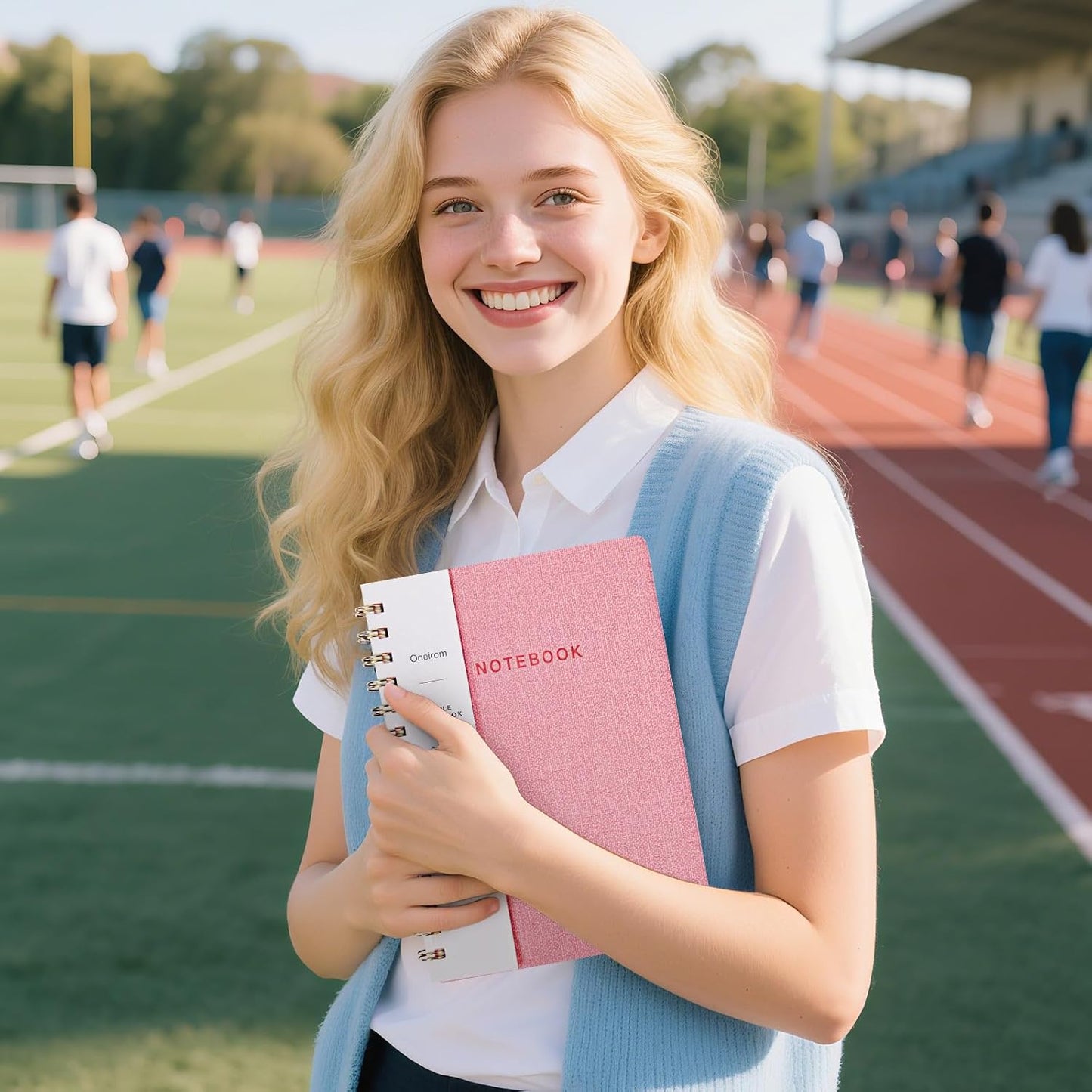 Lined Spiral Notebook College Ruled A5 Journal Book for Note Taking, 160 Pages Writing Journal for Office and Home School Supplies 5.75x8.125 inch (3pack-NavyBlue/LightGreen/Violet)