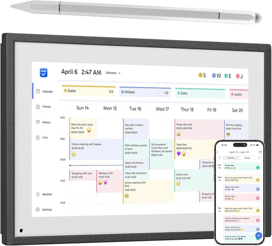 Stylus Pen Compatible with 15 inch Skylight Calendar,3 in 1 Capacitive Stylus Pen for Touchscreen for Apple iPhone/iPad Pro/Mini/Air/Android/Microsoft/Surface All Capacitive Touchscreen - Silver