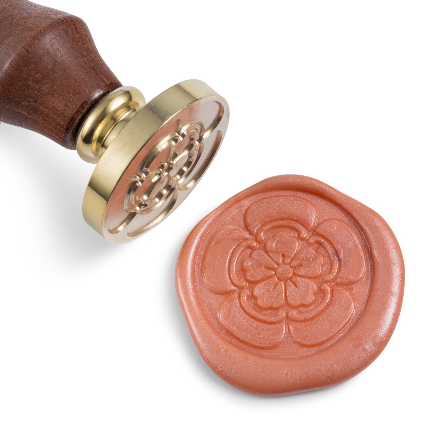 Mceal Wax Seal Stamp, Brass Head with Rosewood Handle, 1.2"(30mm) Dia, (Odamokkou)