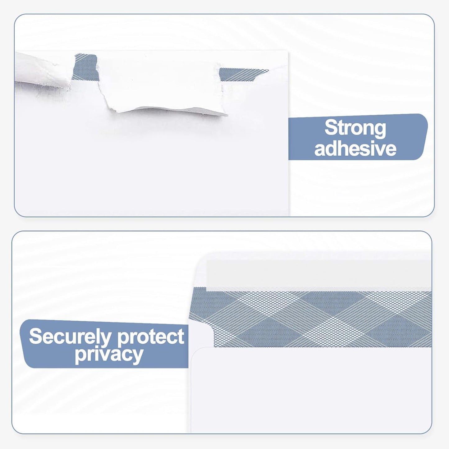 750#8 Self Seal Business Envelopes, PANDRI No.8 Double Window Design for Business and Quickbooks Check(invoice not fit), Documents Secure Mailing - Number 8 Size 3 5/8 X 8 11/16-24LB