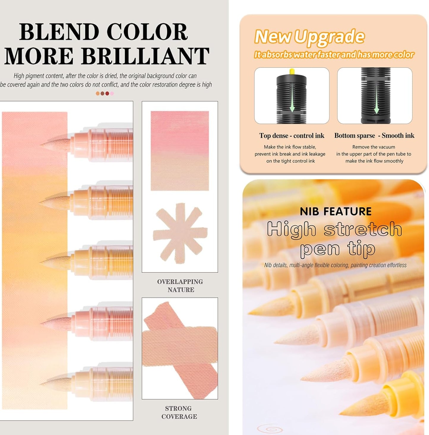 JRQ Macaron Pastel Acrylic Paint Markers, 24 Colors Water-based Acrylic Markers for Wood, Rock Painting Glass Canvas Ceramic Plastic Illustration Comic Animation Art Supplies