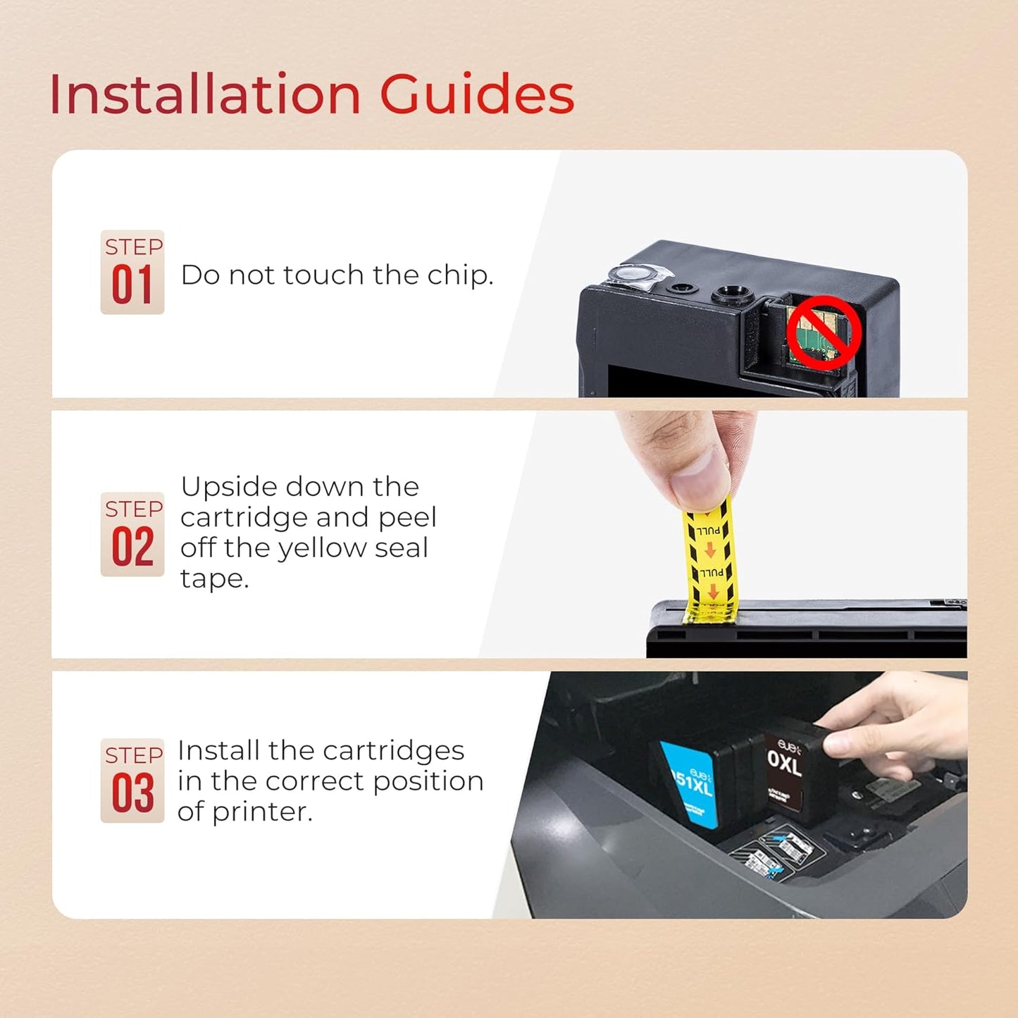 ejet 950XL and 951XL Ink Cartridges Combo Pack Compatible for HP 950 951 Ink Cartridges Combo Pack Use for OfficeJet Pro 8600 8610 8615 8620 8625 8100 8630 8660 276DW 251DW, Black Cyan Magenta Yellow