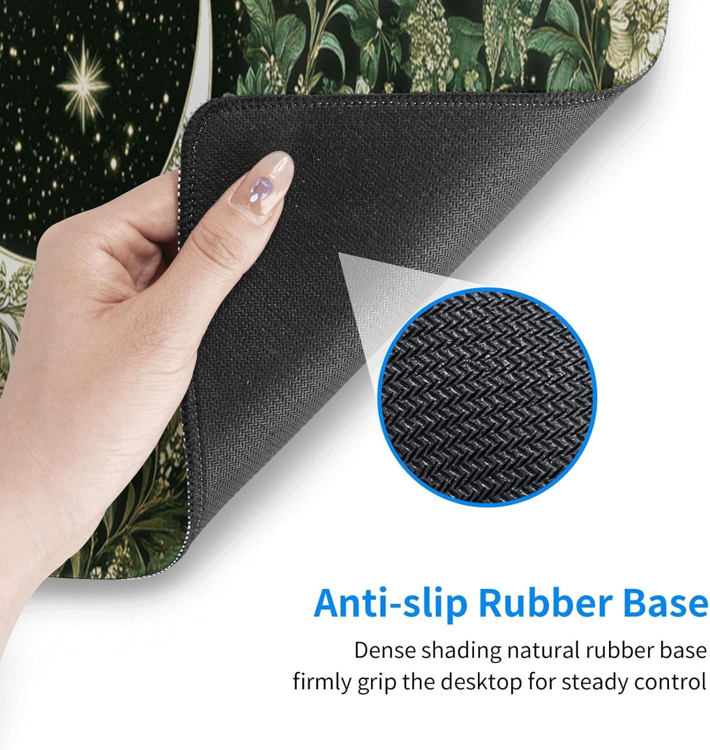 Moon Mouse Pad 31.5 X 11.8 Inch Big Desk Rubber Base Stitched Edges Keyboard Pad XXL Mouse Mat for Home Game and Office