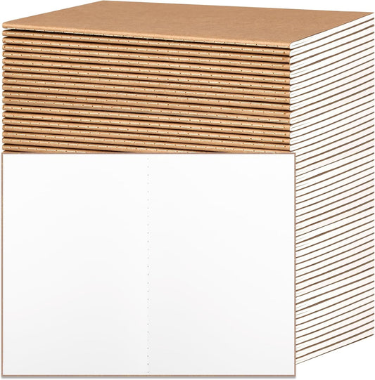 EOOUT 48pcs Blank Kraft Notebooks, Bulk Journals for Kids, 60 Pages/80GSM, 8.3 X 5.5 Inch, Travel Journal Set, for Travelers, Students and Office Supplies