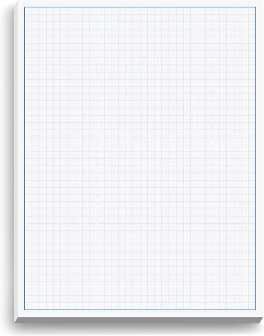 Graph Paper Pad for Blueprint Drawings, Drafting, Engineering Drawing, and Planning - Graph Paper 8.5x11 Blueprint Quadrille Grid Paper Pads with Blue Lines, High Brightness 50 Sheets (1-Pack)
