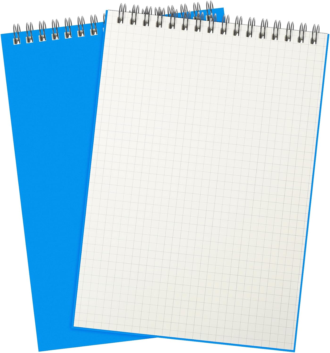 2 Pack Graph Paper Spiral Notepad A5 Top Wirebound Notepad Grid Notebook Steno Pads Memo Notebook Grid Paper 140 Pages for Writing Sketching Drawing Office Supplies (Light Blue)