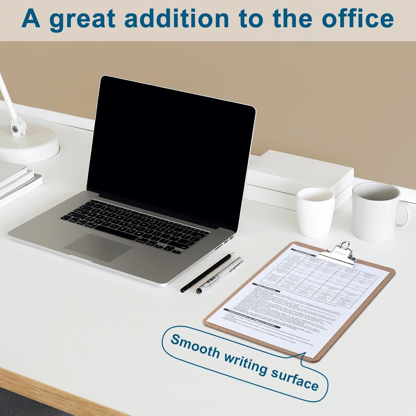 ZCZN A4 Clipboards, Wood Clipboard Bulk 6 Packs, Clip Boards 9x12.5 Inch, Wooden Clipboard for Classroom, Brown