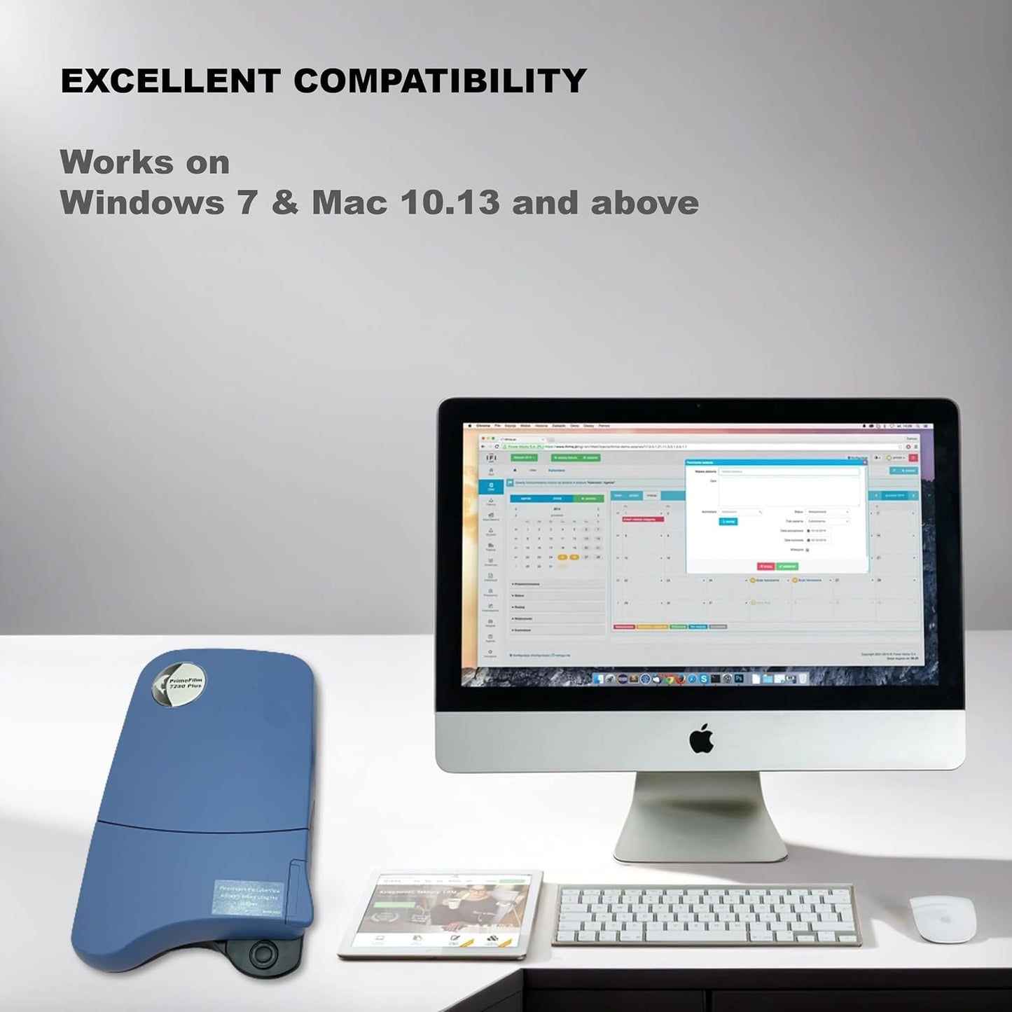 Pacific Image PrimeFilm 7250 Plus Film Scanner 35mm or 135 Film Slide and Negative Scanners, 7,200 dpi 48-bit True Color 3.9 Dynamic Range Mac/Pc, Support Mac and Windows