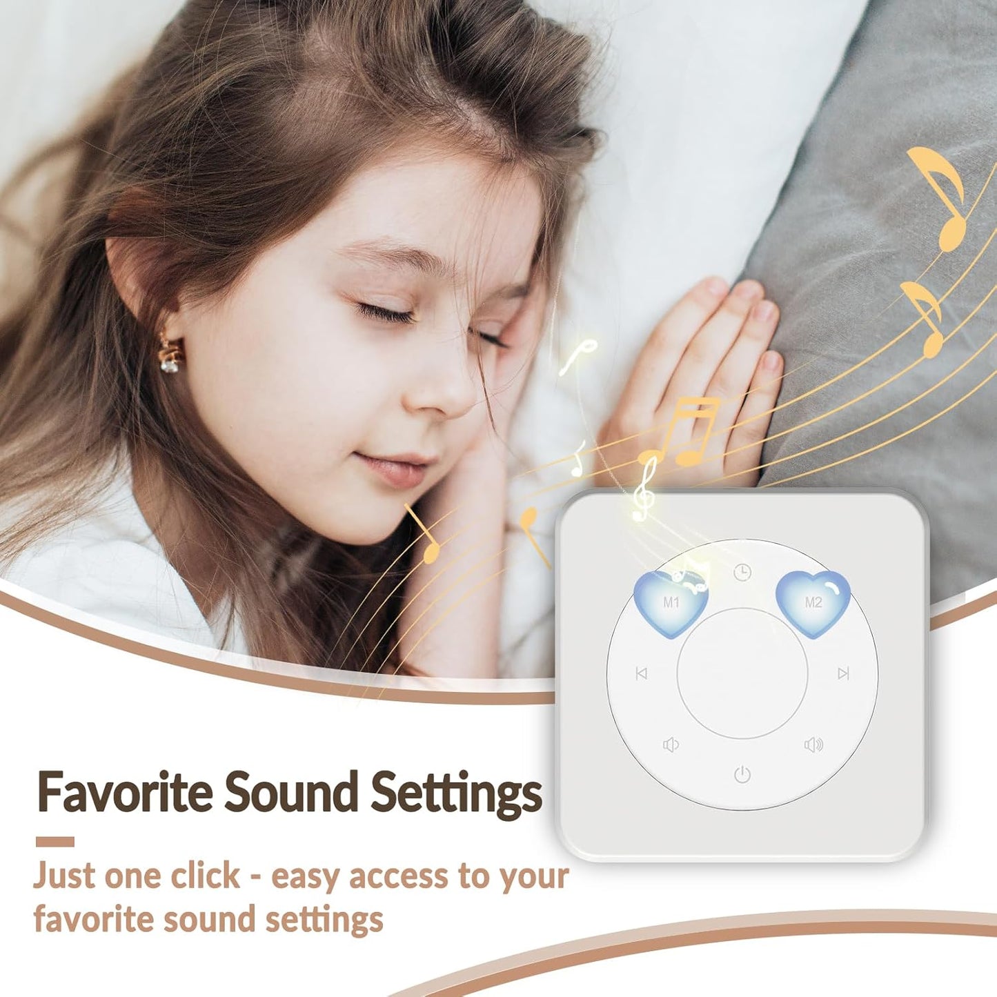 White Noise Sound Machine for Sleep 20 Soothing Sounds Noise Machine for 30 Level Volume 5 Timer Setting Favorite Setting Memory Function Touch Control Compact Portable for Adult/Baby (White)