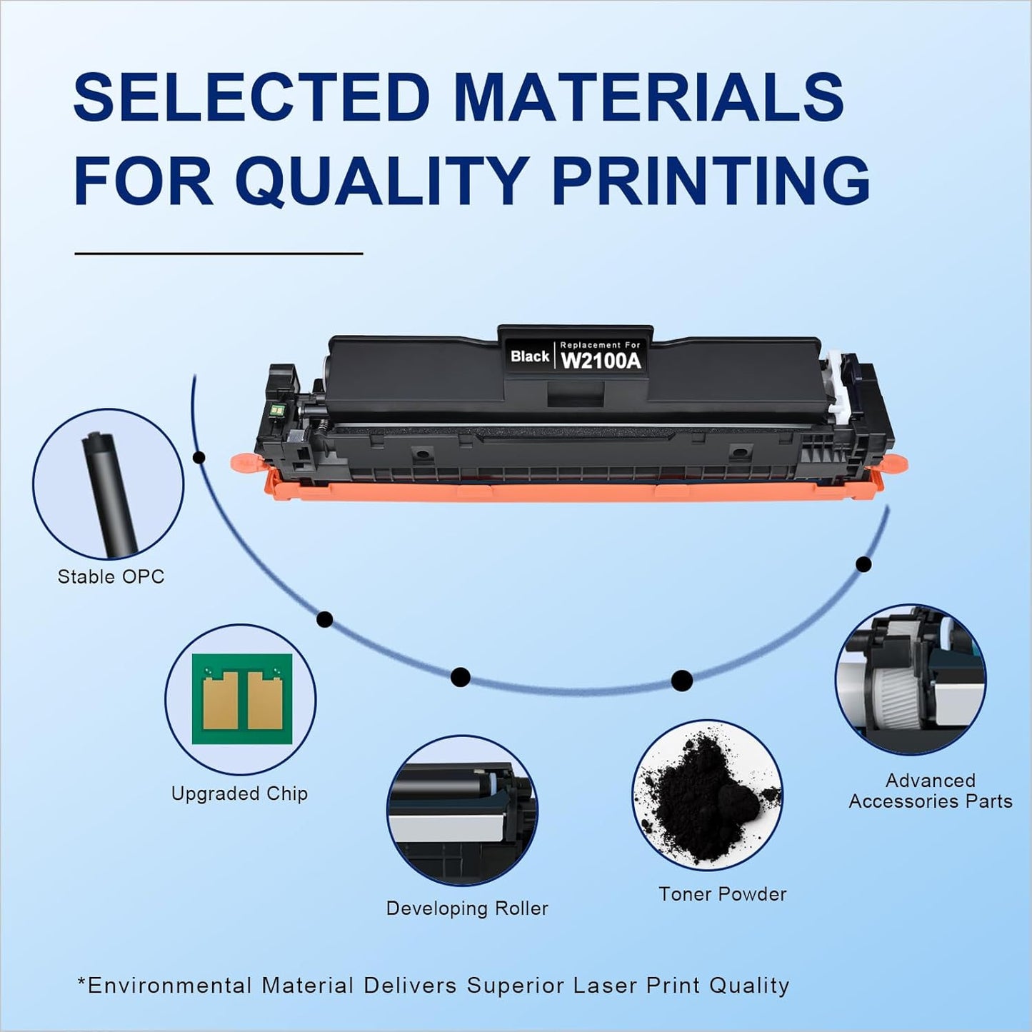 210A Black Toner Cartridges Compatible Replacement for HP 210A 210X Toner for Color Laserje Pro MFP 4301fdw 4201dn 4301fdn 4301dw 4201dw Series Printer Ink, 2 Pack W2100A W2100X