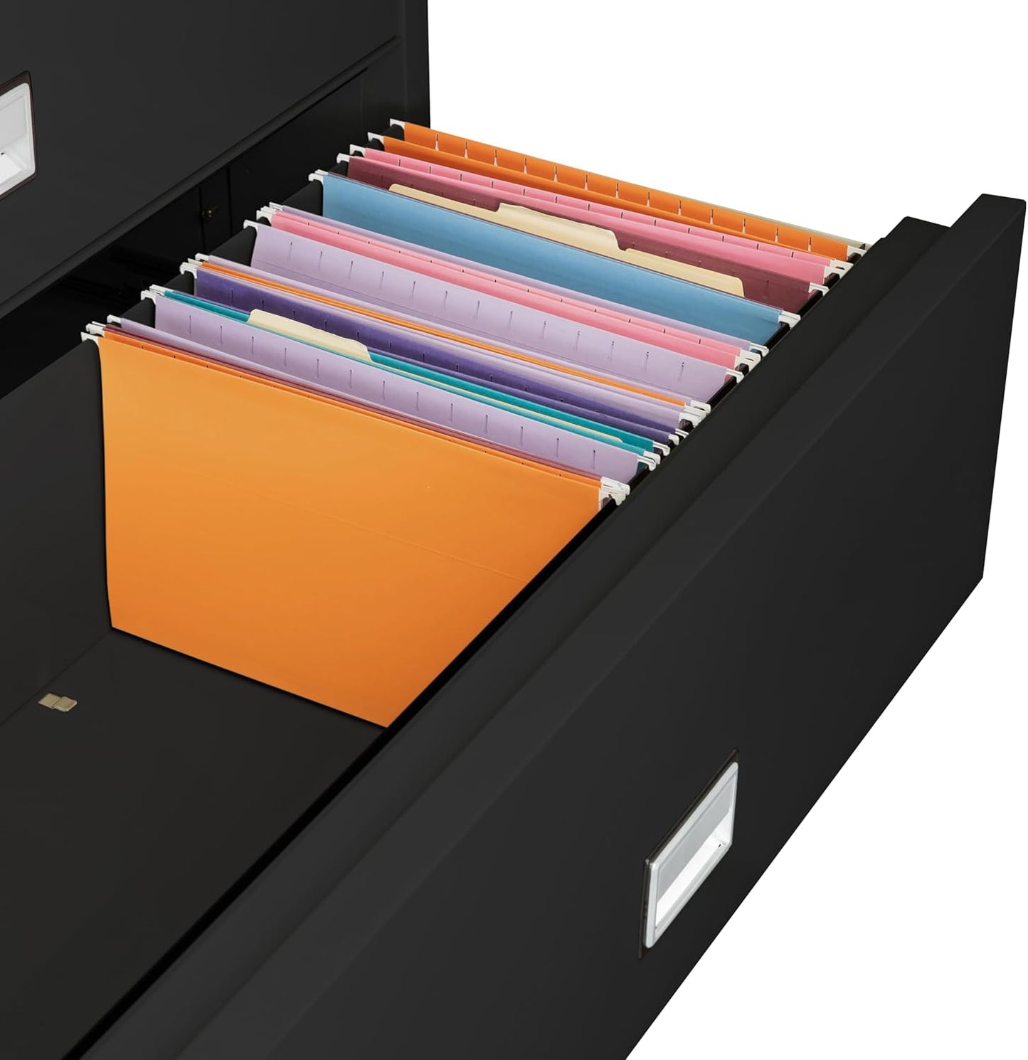 44 inch Wide 2-Drawer Lateral Fireproof File Cabinet – Legal and Letter Size Filing – Key Lock – Water Resistant – Fire Safe and Impact Rated – Black Finish – Model LAT2W44B