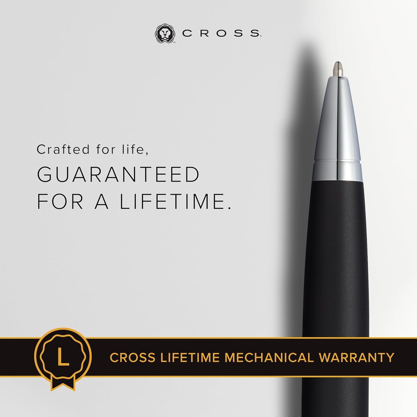 Cross Calais Refillable Ballpoint Pen Presented in a Luxury Gift Box - Medium Point, Black Ink, Matte Black