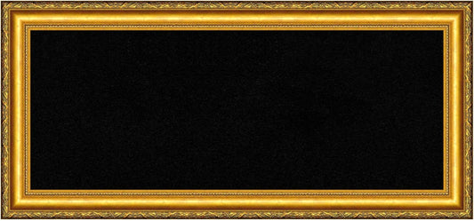 Amanti Art Black Cork Board for Wall, 16x34 Vision Board with Gold Wood Frame, Medium Corkboard Office Decor for Home Organization, Traditional Corkboard Pinboard to display items for home