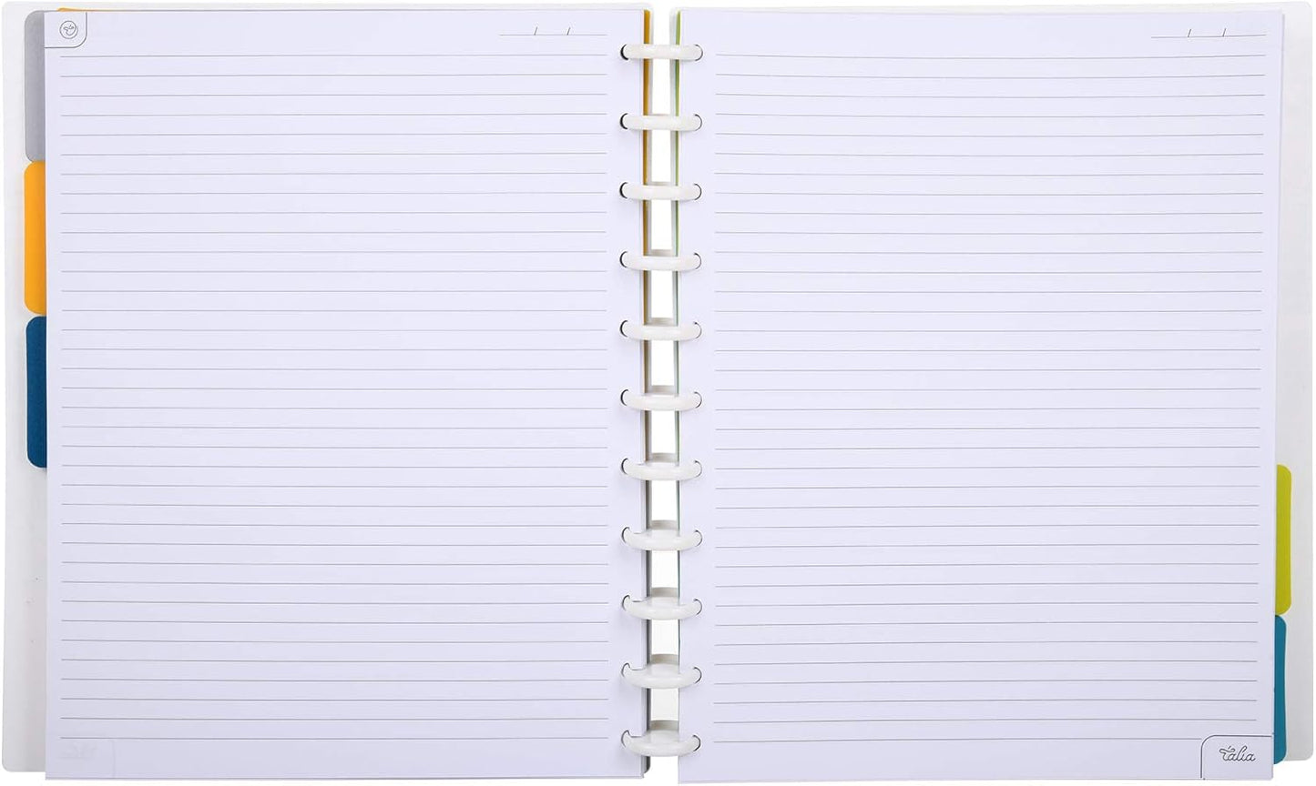 Talia Discbound Notebooks, Planner, Customizable, (Marble Flow Carrara, Letter (8.5in x 11in))