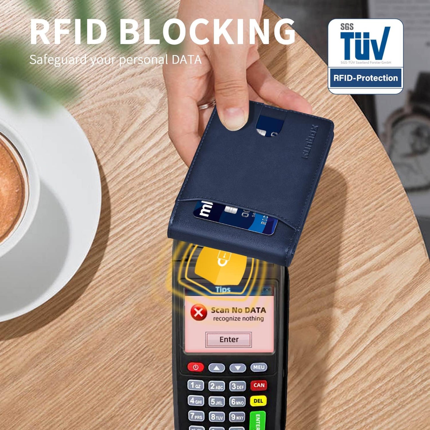 RUNBOX Novelty Wallet for Men Slim 11 Credit Card Holder Slots Leather RFID Blocking Small Thin Men's Wallet Bifold Minimalist Front Pocket Large Capacity Gift Box