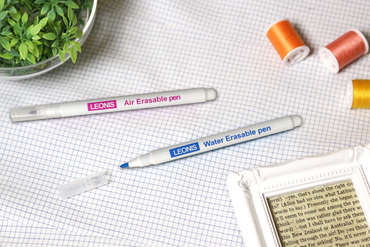 LEONIS 5 Water Erasable Fabric Marking Pen Blue & 5 Disappearing Ink Fabric Marking Pen [ 78008_78009 ]