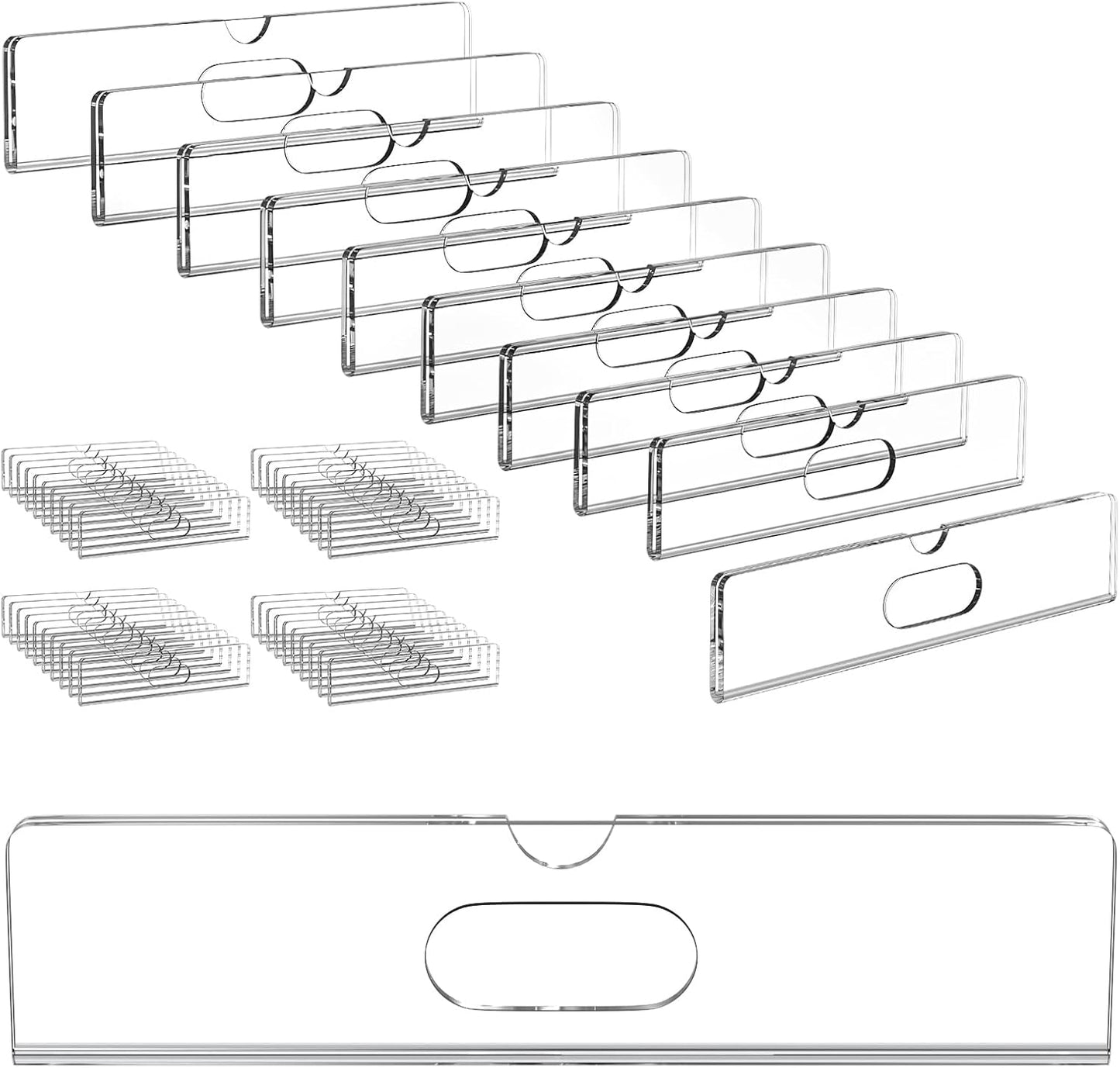 Nameplate for Doors with Adhesive Tapes - 50 Pack 2x8 Inch Clear Acrylic Office Door Name Plate Classroom Wall Name Plate Holder Horizontal Nameplate Holder Plastic Sign Frame