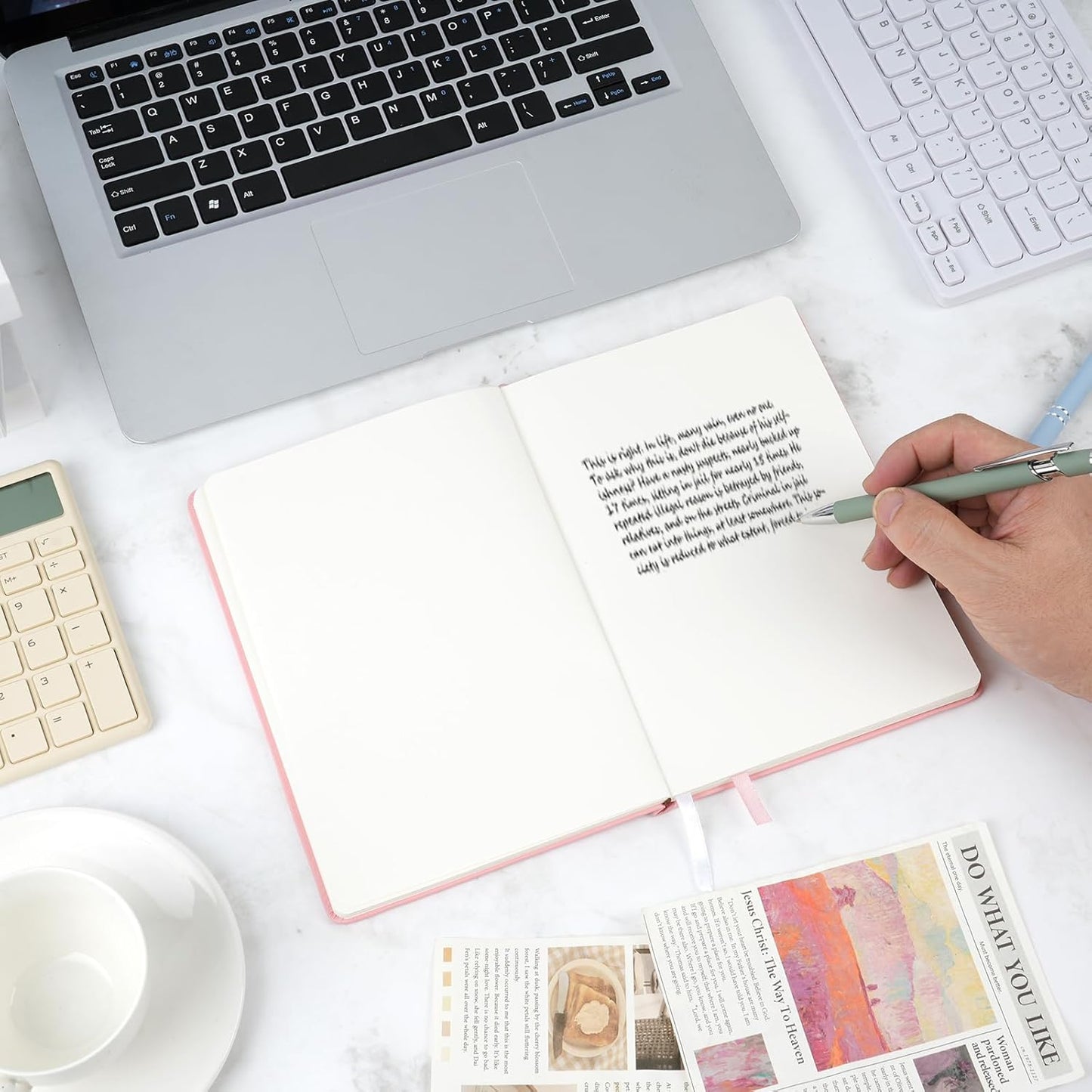 EOOUT Blank Journal Notebook for Women, A5 160 Pages Leather Hardcover Notebooks for Writing, Sketch, Drawing, 100gsm Paper, 5.7 X 8.3in (Pink)