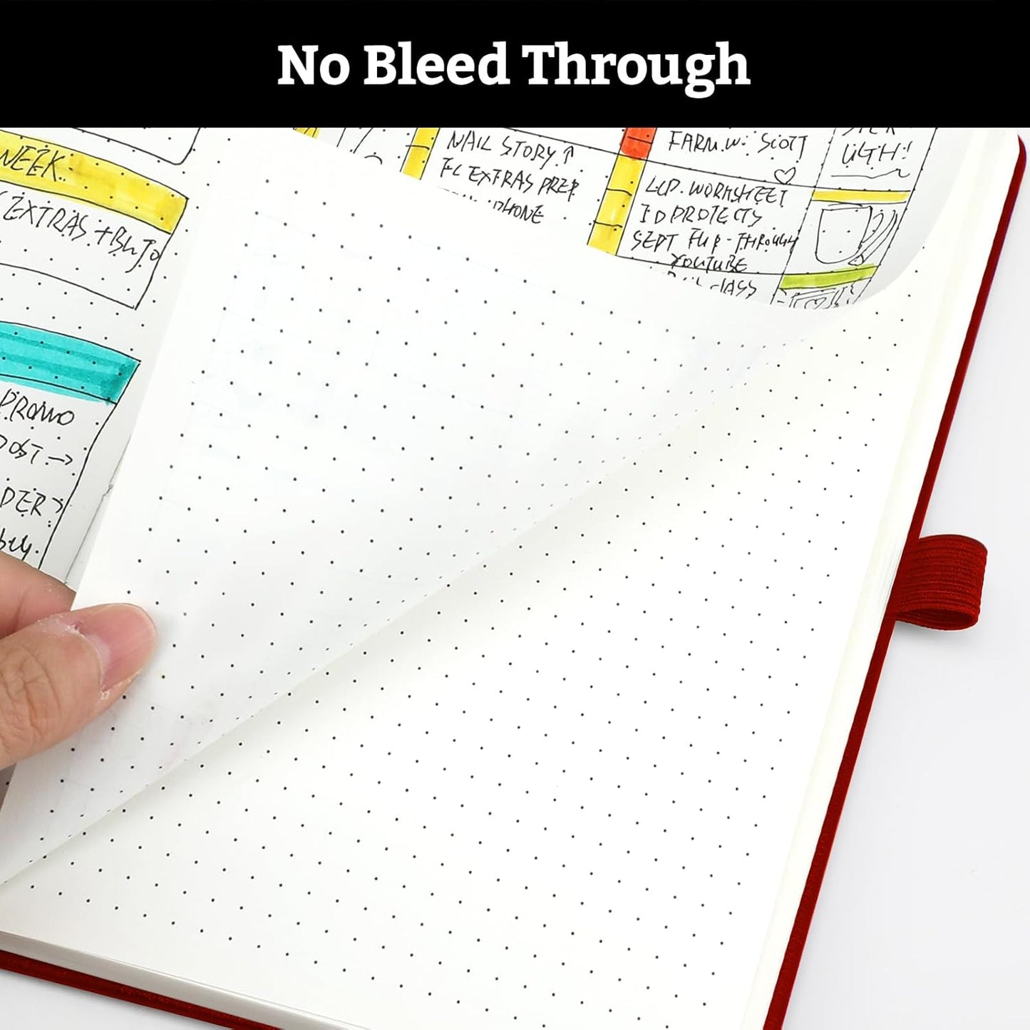 Hardcover Lined Bullet Dotted Journal Notebook, A5 140 192 Pages 100 120Gsm Paper College ruled for School,Work,Travel,and Daily Planning，5.7''*8.3'' (1, Burgundy, A5 Dotted)