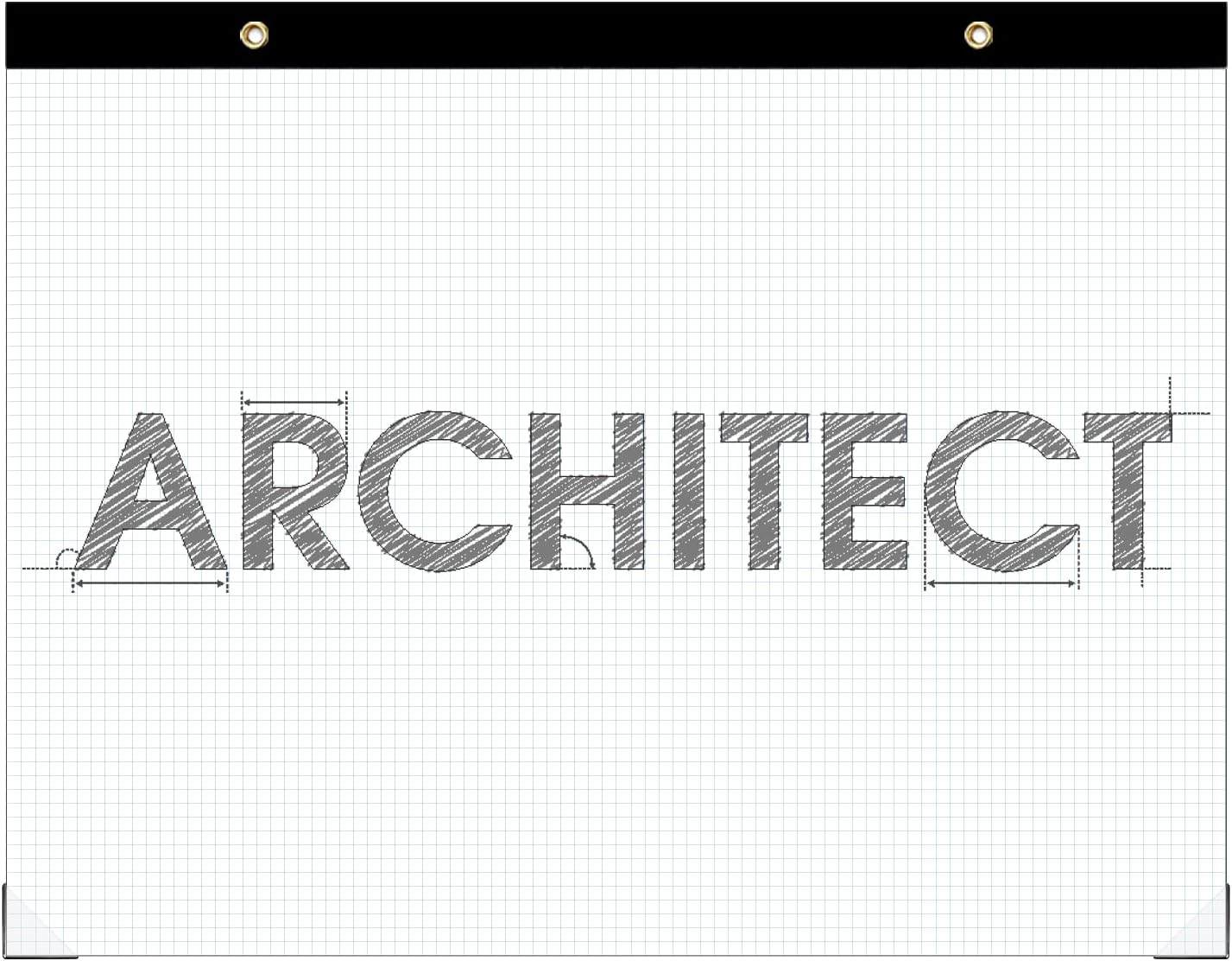 Large Engineering Graph Paper Pad - 50 Sheets/100 Pages, 22" x 17" Quadrille Grid Paper for Drafting, Engineering, Blueprint Drawing, Architect Designers, 4"x4" Blue Grid Paper, Giant Drafting Pad