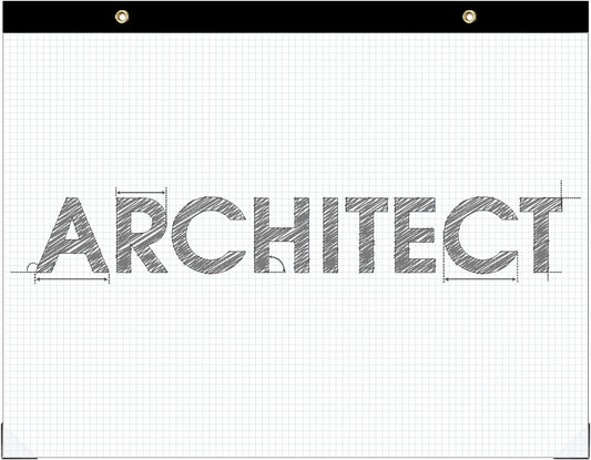 Large Engineering Graph Paper Pad - 50 Sheets/100 Pages, 22" x 17" Quadrille Grid Paper for Drafting, Engineering, Blueprint Drawing, Architect Designers, 4"x4" Blue Grid Paper, Giant Drafting Pad