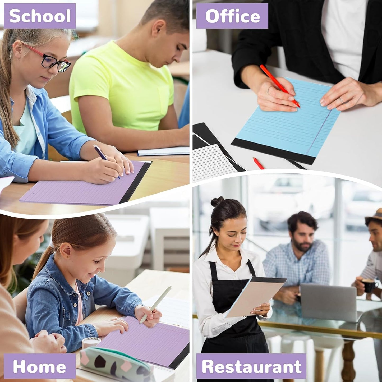 8 Packs Legal Pads 8.5x11, Totally 400 Sheets Colored Legal Pads 8.5x11, College Ruled Writing Pads Small Note Pads 50 Sheets/Pad Tablets Lined Notepad for School, Office, To-Do Lists