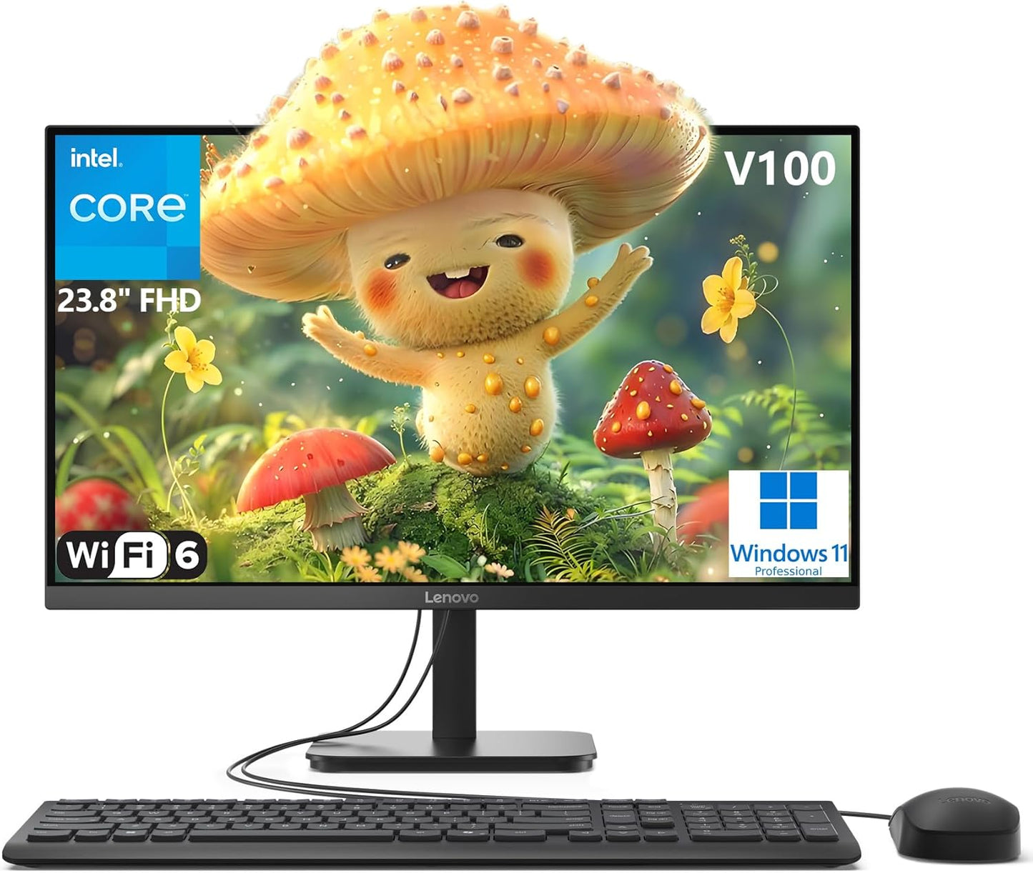 Lenovo 24" All-in-One Desktop Computer for Home Office, Intel 4-Core Processor (Beat i3-1110G4), FHD Display, 16GB DDR4 RAM, 512GB PCIe SSD, WiFi 6, Bluetooth, Business AIO, Windows 11 Pro, Vent-Hear