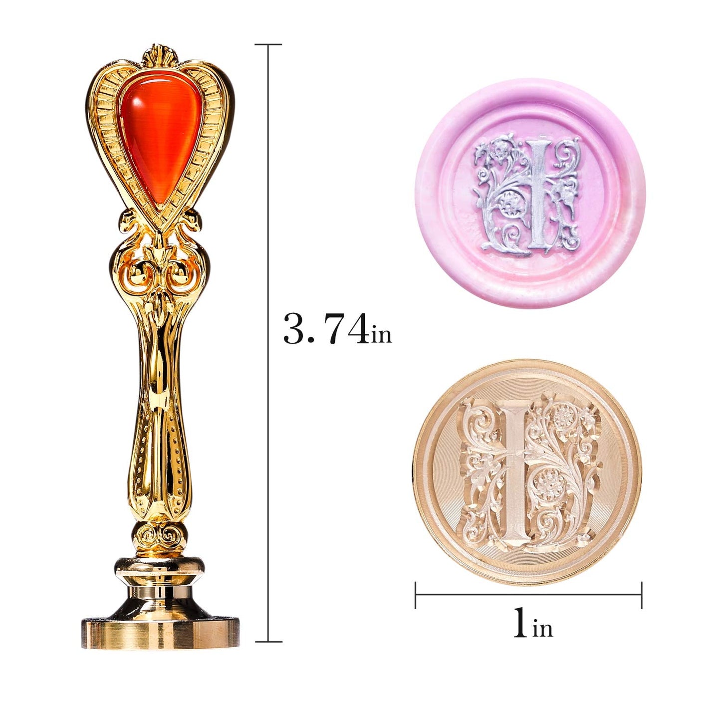 Letter I Alphabet Sealing Wax Stamp, Initial I Wax Seal Stamp, Gold