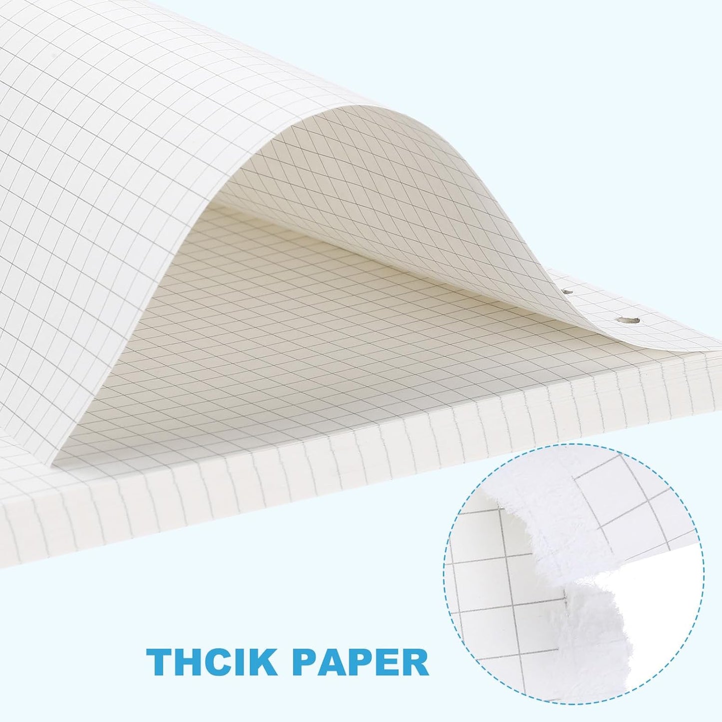 PATIKIL A5 Grid Refill Paper 6-Ring Binder Loose Leaf Planner Filler Paper Planner Inserts, 160 Sheets/320 Pages, Lined