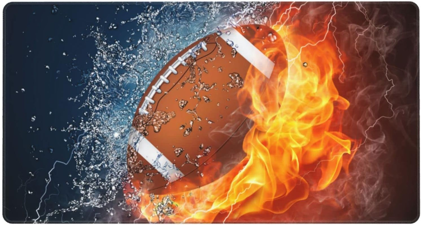 Boys Large Mouse Pad with Football Pattern, 29.5"x15.8" Sports Desk Mat Extended Gaming Mousepad with Non-Slip Rubber Base, Waterproof Computer Keyboard Laptop Desk Pad for Adult Kids Office Home Work