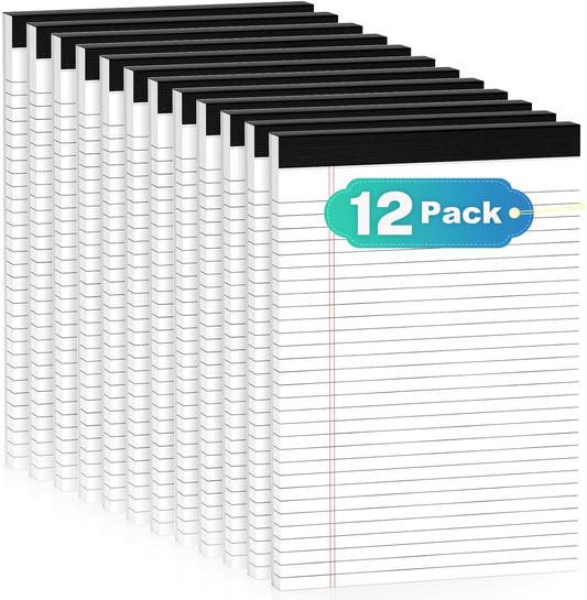 12 Pack Legal Pads 8.5 x 11 Basic Note Pads 8.5 x 11 - Premium Quality 21lb Paper Lined Notepad - Wide Ruled Writing Pads Perfect for Writing and Note-Taking - 30 Sheets per Pad