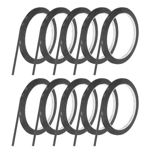 MECCANIXITY 10 Rolls Whiteboard Tape Graphic Chart Tape 5mm 54.7 Yard Art Tape Thin Self-Adhesive Pinstripe Tape Masking Tape for Gift Wrapping Craft Supplies, Black