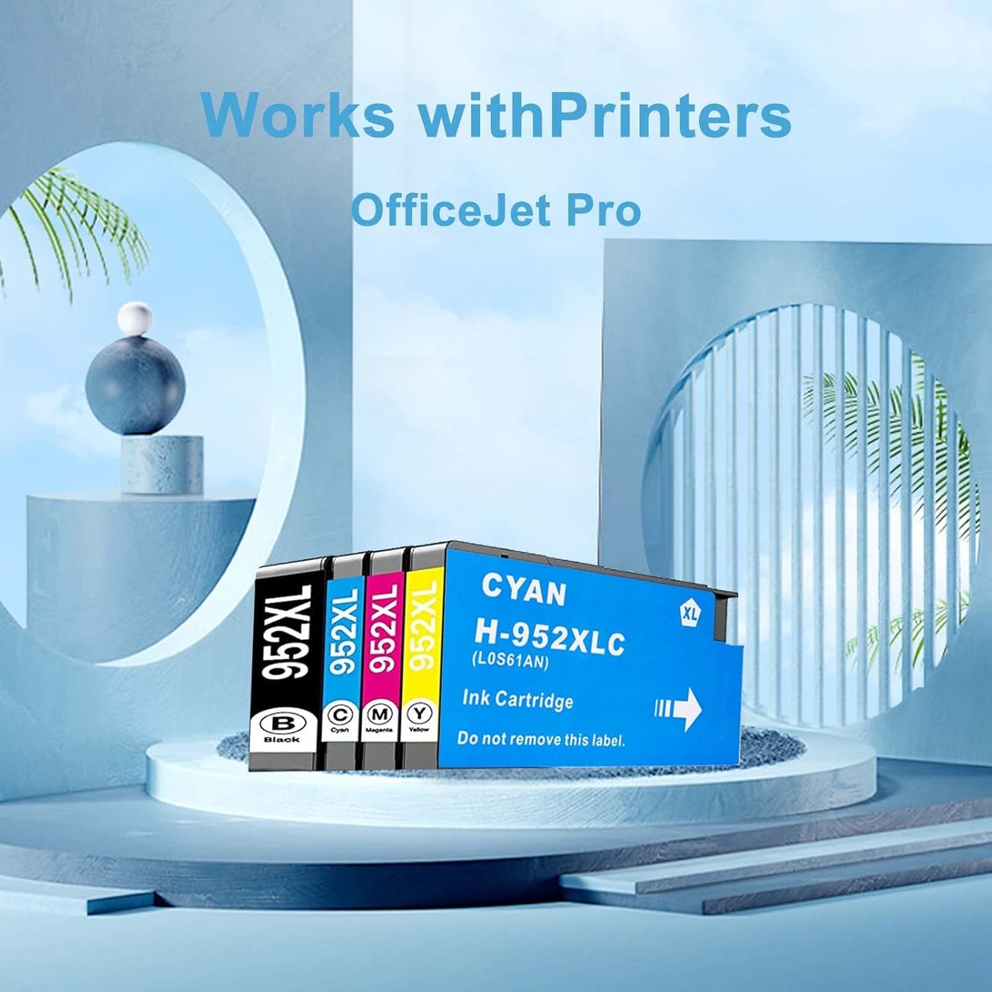 Black High-Yield Ink Cartridge Replacement for HP 952 XL Ink Cartridges Use with Officejet Pro 7740 8210 8710 8720 8740 8715 7720 8725 8730 8216 (4 Packs)