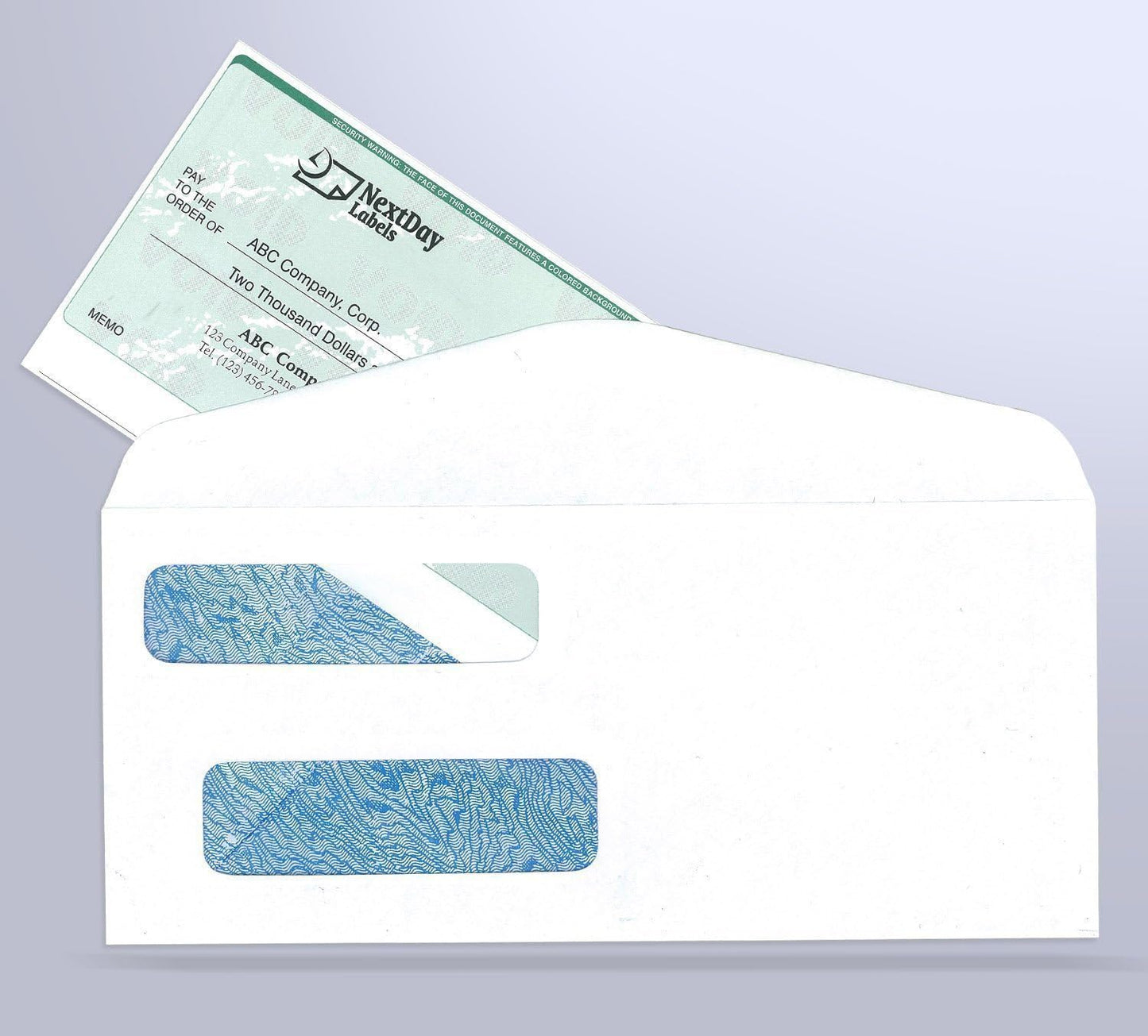100 Double Window Security Check Envelopes - Compatible with QuickBooks and Other Checks