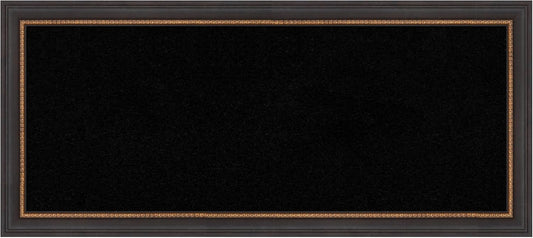 Amanti Art Black Cork Board for Wall, 15x33 Vision Board with Black Wood Frame, Medium Corkboard Office Decor for Home Organization, Traditional Corkboard Pinboard to Display Items for Home