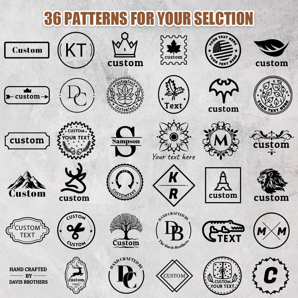 Custom Leather Stamp Personalized Leather Brass Embossing with Text Image Logo