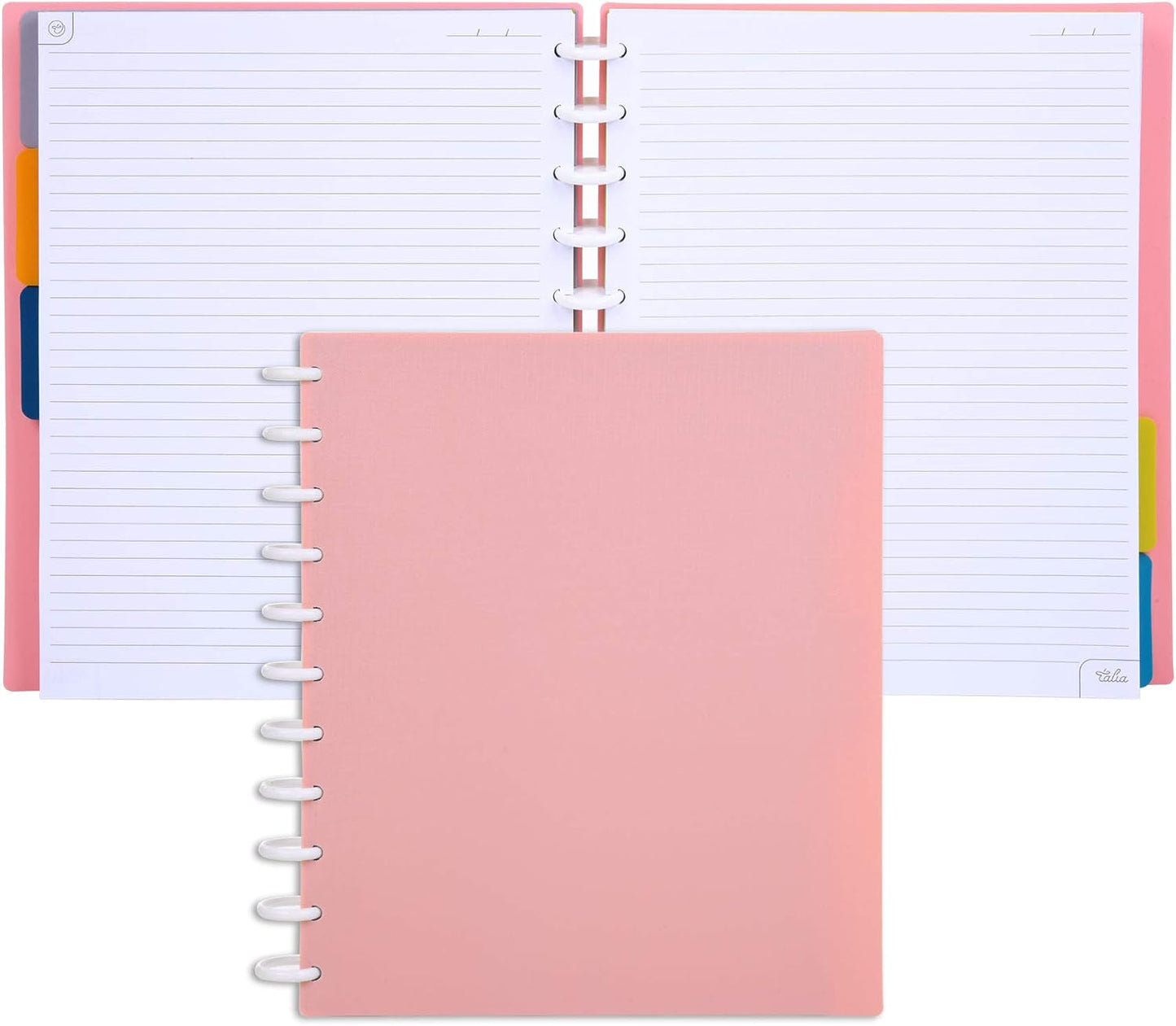 Talia Discbound Notebooks, Planner, Customizable, (Salmon, Letter (8.5in x 11in))