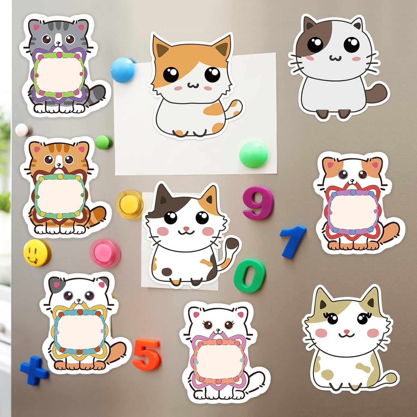 600Pcs Cute Cat Sticky Notes, Cartoon Cat Animal Sticky Notes Kawaii Sticky Note Pads Self-Stick Memo Pads Cat Shapes Memo Notes for Cat Lovers Students Home Office School Supplies