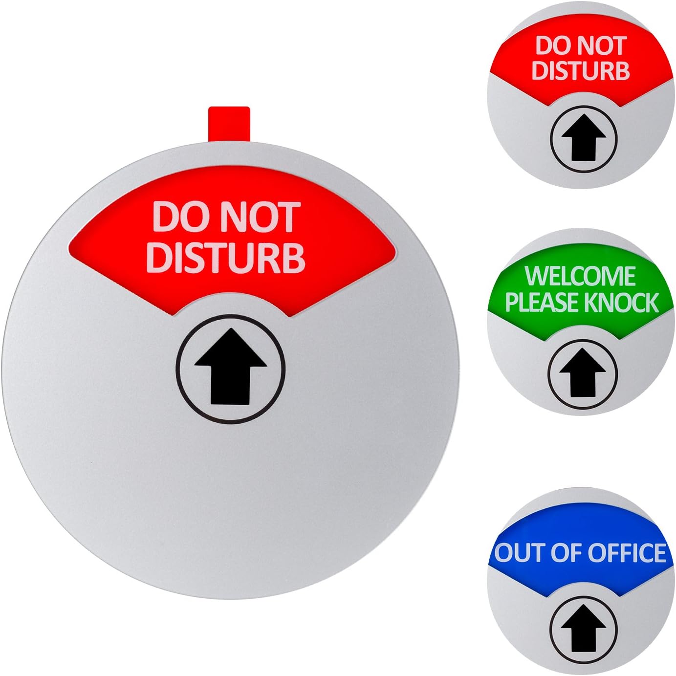 Kichwit Office Door Sign, Do Not Disturb, Out of Office, Welcome Please Knock, Privacy Sign for Offices, 5 Inch, Silver