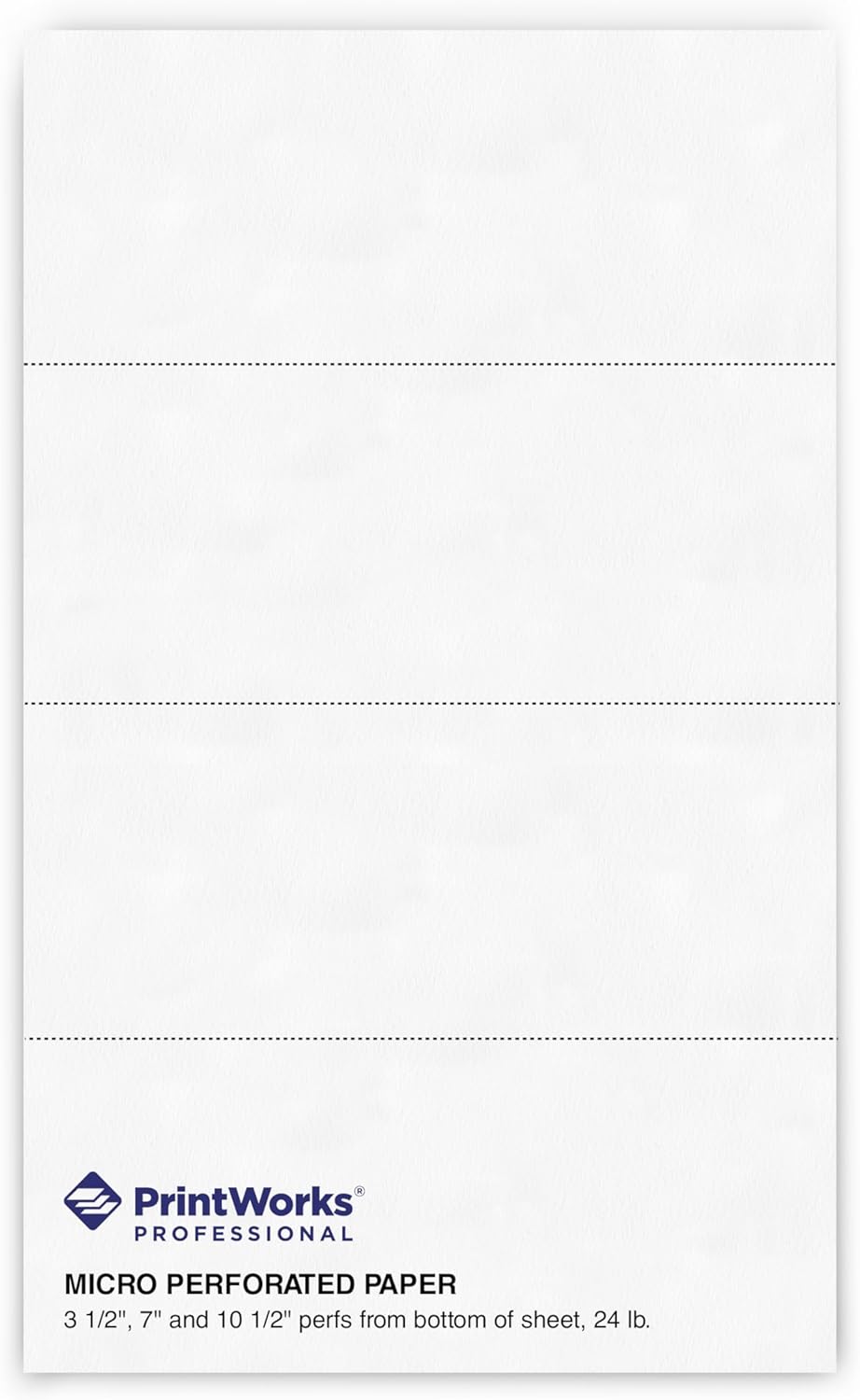 PrintWorks Professional 4 Part Legal Perforated Paper 8.5” x 14” - Perfect For Statement Use - Made in the USA - 2500 Sheets - 24 lb - Printer Compatible - White (04177)