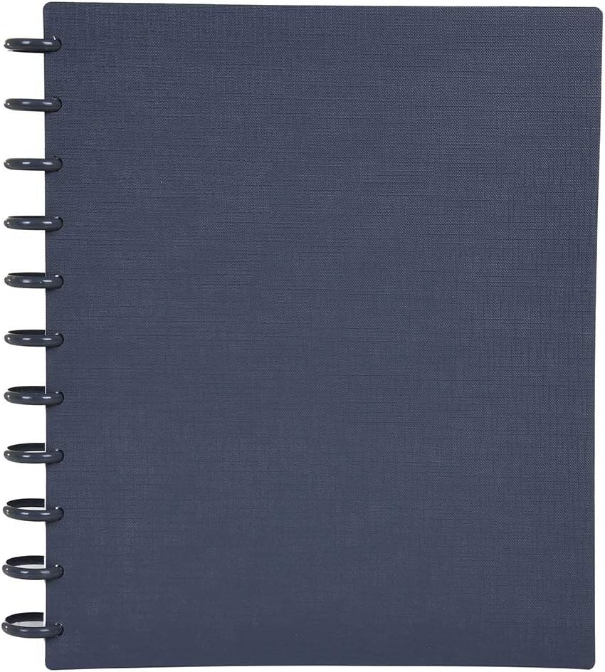 Talia Discbound Notebooks, Planner, Customizable, (Charcoal w/Charcoal Discs, Letter (8.5in x 11in))