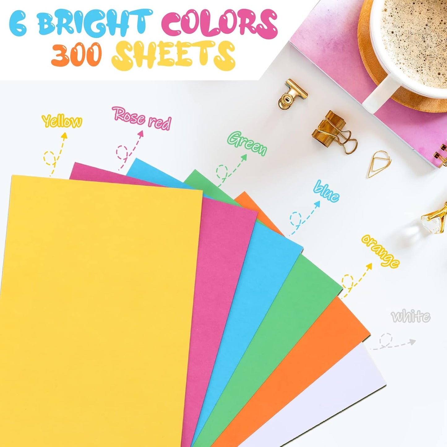 Fainne 300 Pcs 4 x 6 Inches Blank Index Cards 180 Gsm Thick Card Stock Assorted Color Neon Blank Flash Cards Colorful Study Notecards for Organizing(Vivid Colors)