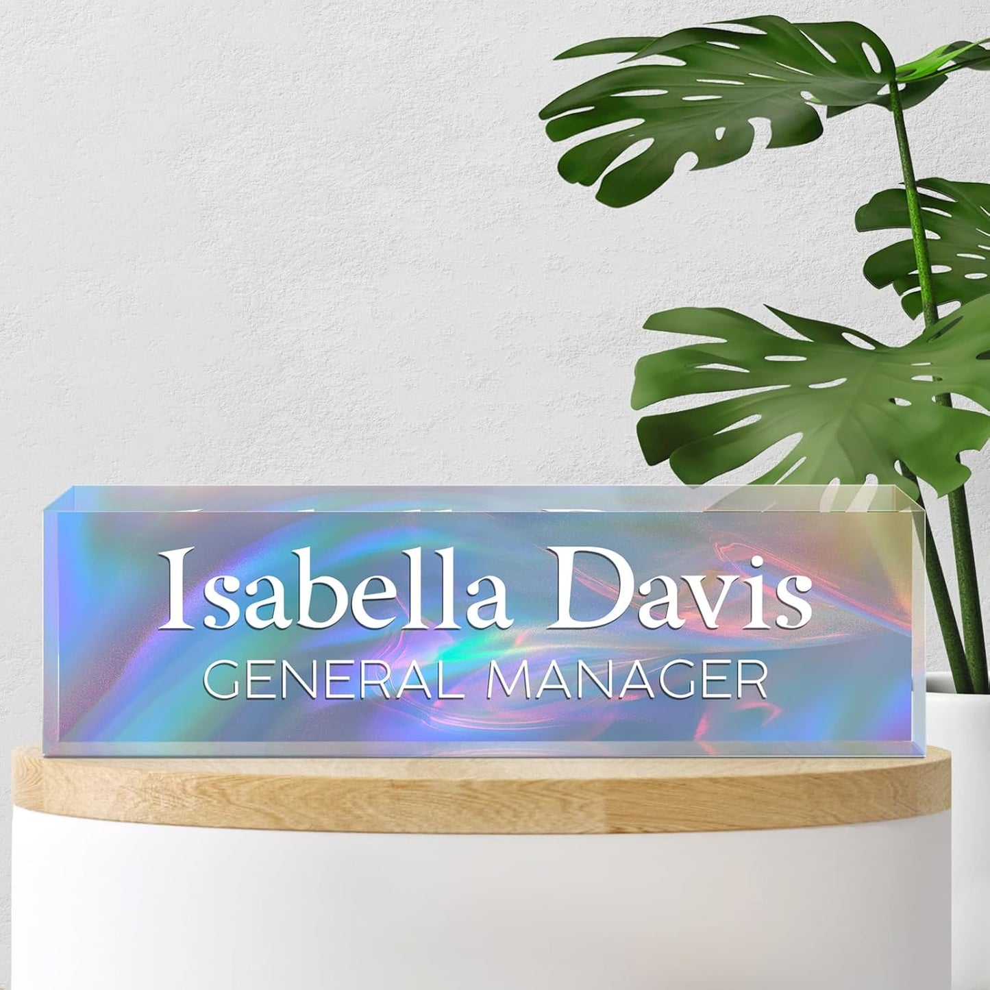 Custom Name Plate for Desk, Acrylic Office Decor For Women Men, Personalized Office Desk Accessories, Teacher Employee Appreciation Gifts For Social Worker Boss Coworkers (Mystery Color)