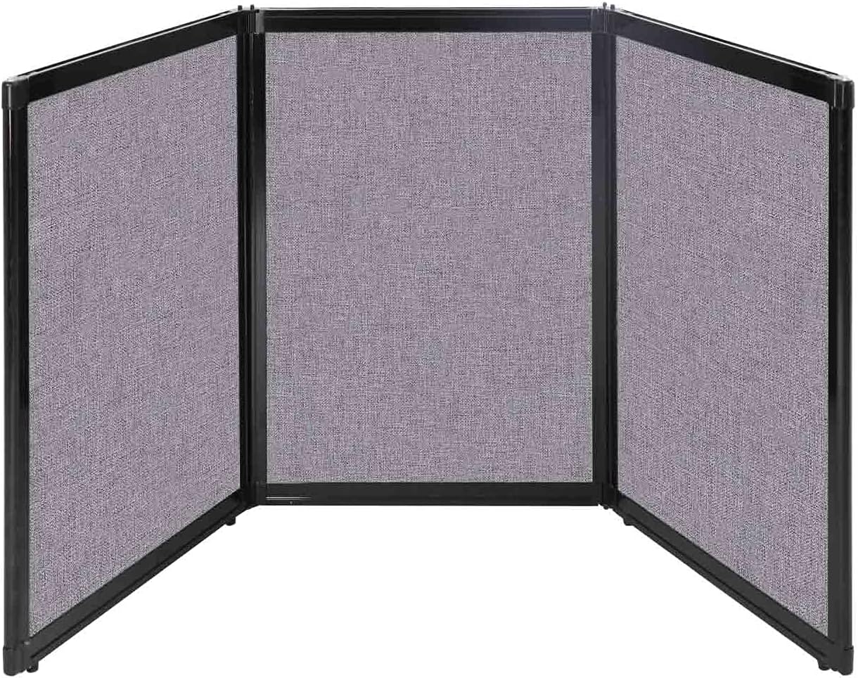 Versare Folding Tabletop Display | 3-Panel Partition | Lightweight Portable Workspace Divider | Cloud Gray 78" x 36"