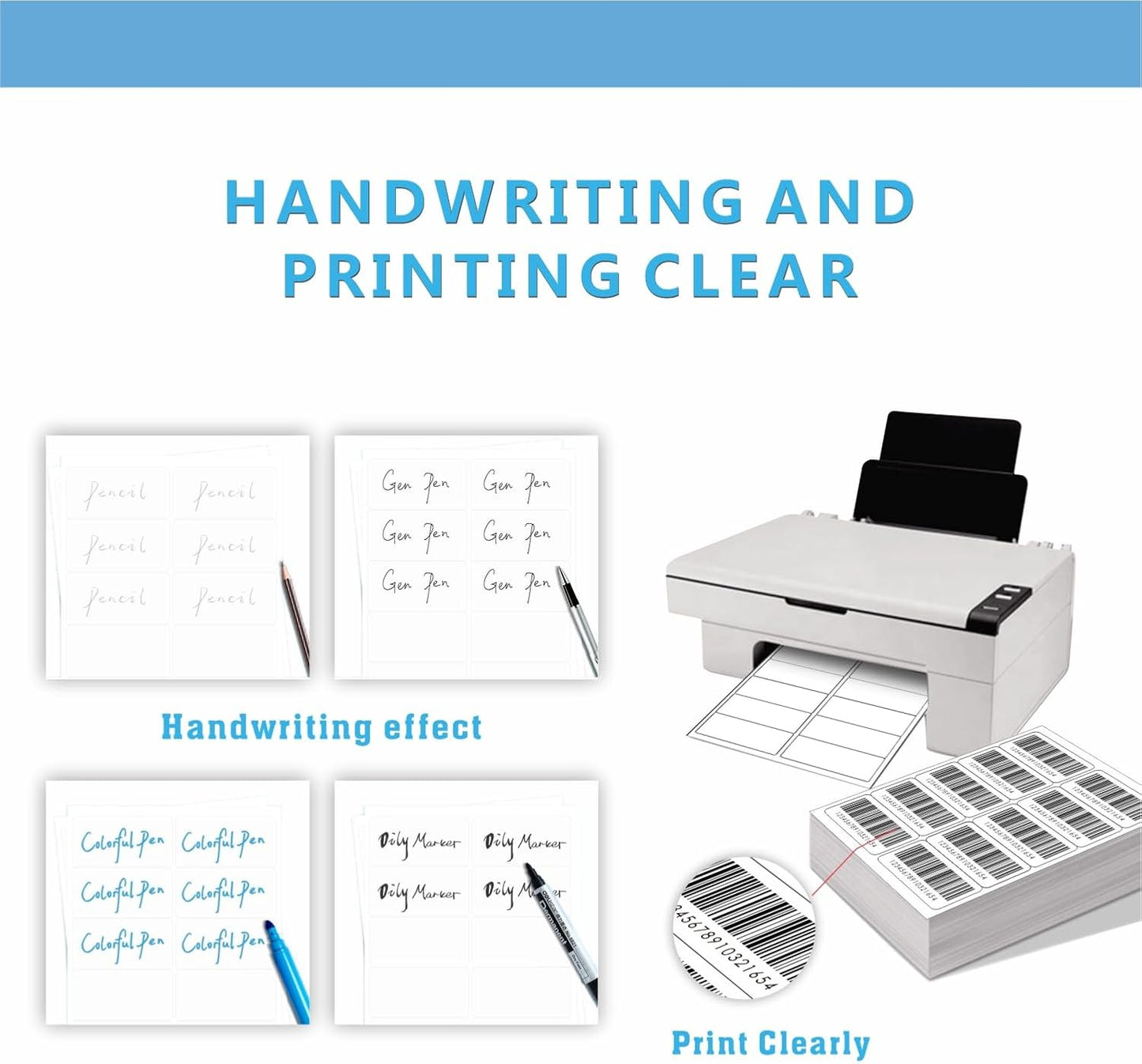 2"×4" Shipping Labels, JIQEZNL Premium 10 UP Address Labels, 300 Mailing Labels for Envelopes for Laser/Ink Jet Printer, White Paper Printable Sticker Labels 10 Per Sheet 8.5"×11"