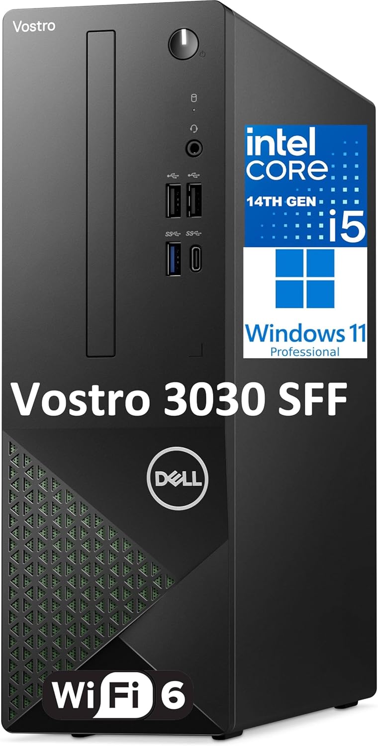 Dell Small Desktop Computer for Home & Business - 3030s SFF Desktop PC, Intel Core i5-14400 (Beat i7-13620H), 32GB DDR5 RAM, 1TB PCIe SSD, WiFi 6, Bluetooth, KB and Mouse, Windows 11 Pro