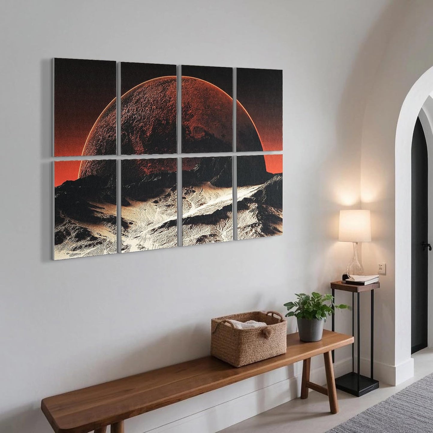 UMIACOUSTICS 8 Pcs 0.7Inch Thick Art Acoustic Panels, Total 47.2” x 31.5” Decorative Acoustical Wall Panels, Sound Absorbing Art Panels for Home, Office, Hotel, Recording Studio, Phobos Rock